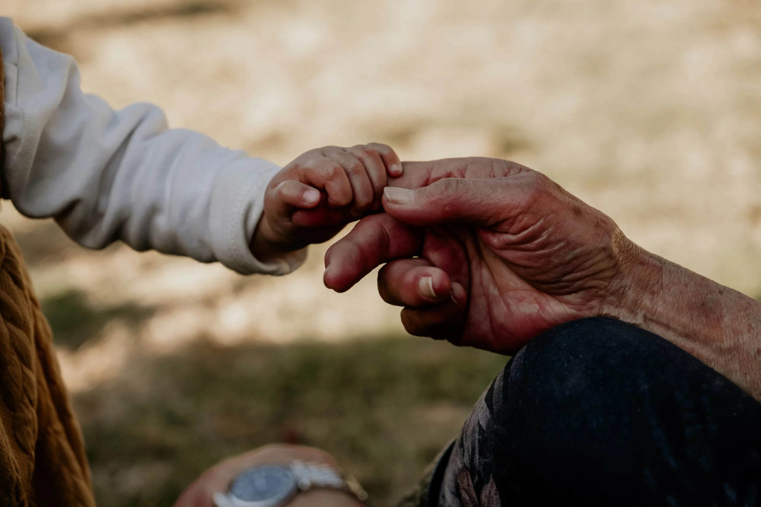 Main d&rsquo;un enfant tenant le doigt d&rsquo;un grand-parent &ndash; Le lien qui unit les g&eacute;n&eacute;rations dans la transmission